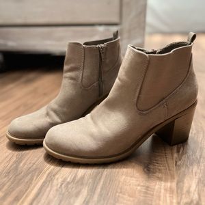 Taupe Suede Chelsea Style Booties